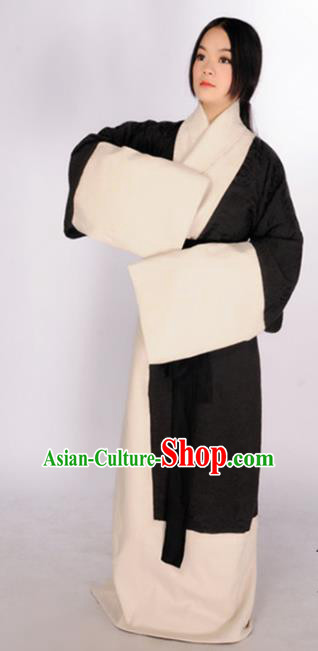 Traditional Chinese Han Dynasty Maidenform Costume Ancient Marquise Curving-Front Robe for Women