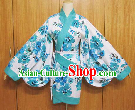 Traditional Chinese Han Dynasty Printing Curving-Front Robe Ancient Princess Costume for Women