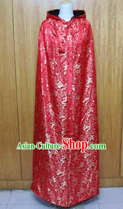 Traditional Chinese Ming Dynasty Red Cloak Ancient Princess Costume for Women