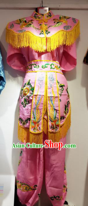 Traditional Chinese Beijing Opera Diva Costume Swordswoman Embroidered Pink Clothing for Adults