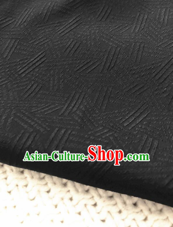 Asian Chinese Traditional Fabric Classical Pattern Black Brocade Cloth Silk Fabric