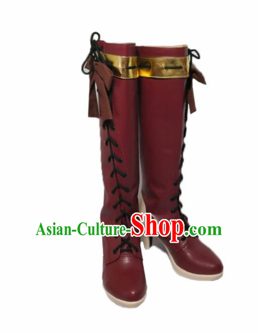 Asian Chinese Cosplay Shoes Cartoon Long Boots for Women