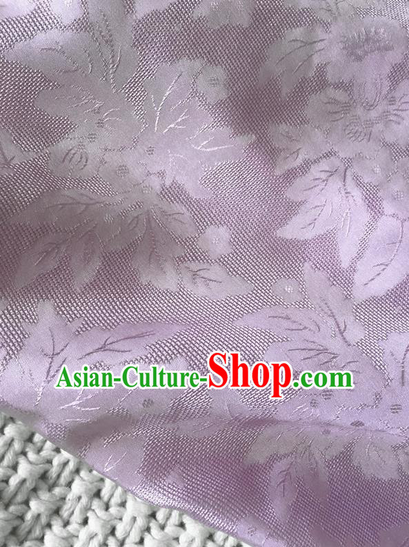 Asian Chinese Traditional Lilac Silk Fabric Royal Pattern Brocade Cheongsam Cloth Silk Fabric