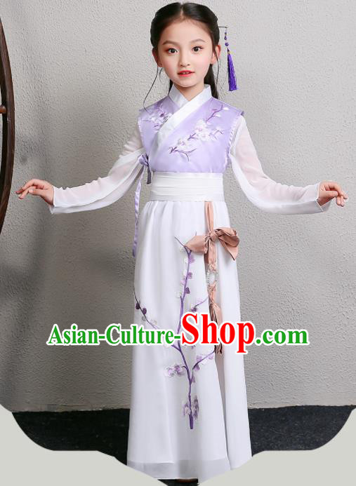 Chinese Ming Dynasty Princess Costume Ancient Swordsman Hanfu Clothing for Kids