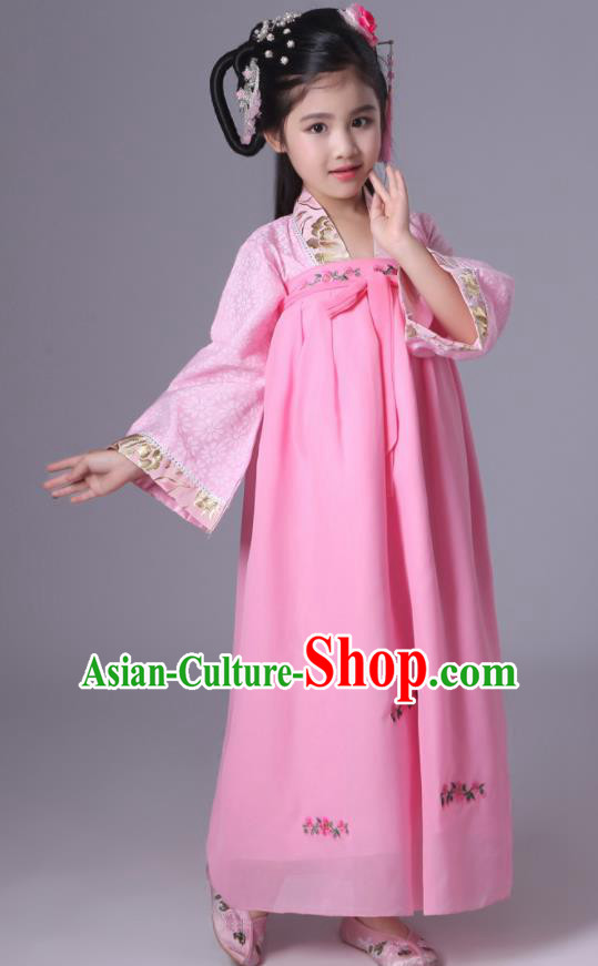 Chinese Tang Dynasty Princess Costume Ancient Court Maid Hanfu Dress for Kids