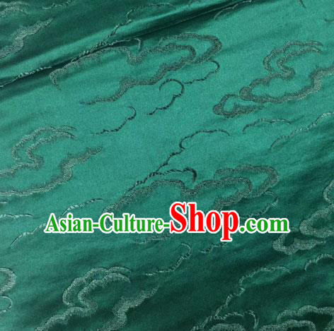Chinese Traditional Silk Fabric Cheongsam Tang Suit Atrovirens Brocade Cloth Drapery