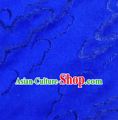 Chinese Traditional Silk Fabric Cheongsam Tang Suit Royalblue Brocade Cloth Drapery