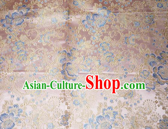 Chinese Traditional Pink Silk Fabric Tang Suit Brocade Cheongsam Classical Pattern Cloth Material Drapery