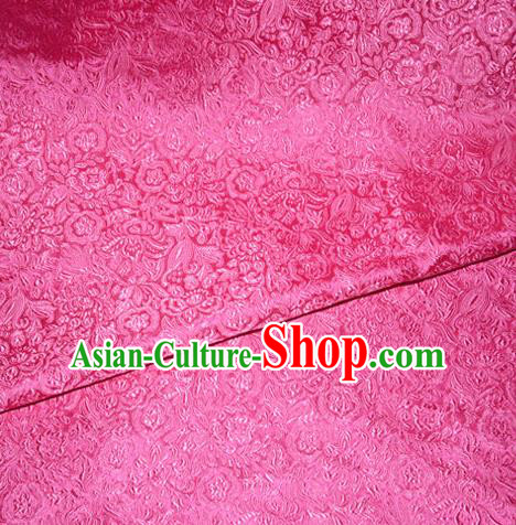 Chinese Traditional Cheongsam Rosy Silk Fabric Tang Suit Brocade Classical Pattern Cloth Material Drapery