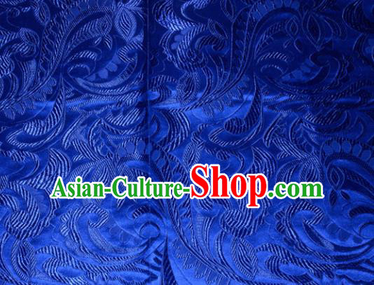 Chinese Traditional Cheongsam Silk Fabric Tang Suit Royalblue Brocade Classical Cockscomb Pattern Cloth Material Drapery