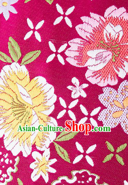 Chinese Traditional Wine Red Brocade Fabric Tang Suit Silk Cloth Cheongsam Material Drapery