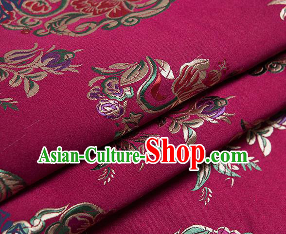 Chinese Traditional Palace Pattern Tang Suit Brocade Rosy Fabric Silk Cloth Cheongsam Material Drapery