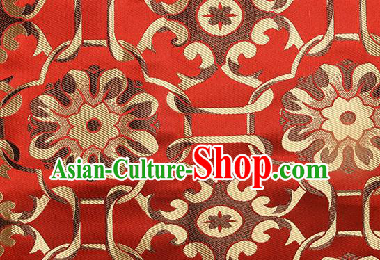 Chinese Traditional Tang Suit Red Brocade Fabric Silk Cloth Cheongsam Material Drapery