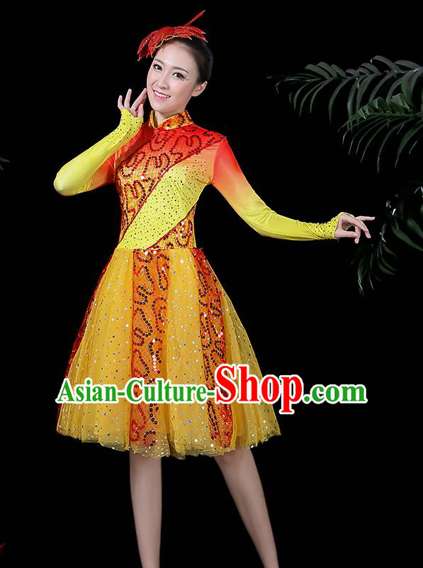 Traditional Chinese Fan Dance Folk Dance Costume Classical Yangko Dance Classical Dance Dress