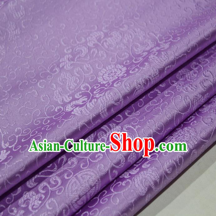 Chinese Traditional Cheongsam Cloth Tang Suit Purple Brocade Fabric Silk Material Drapery