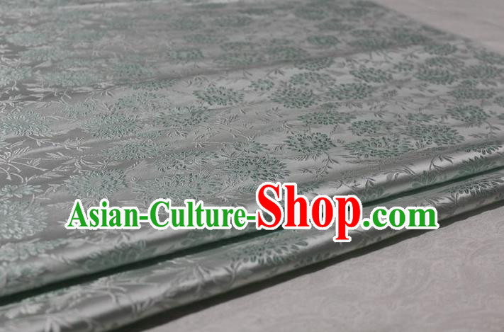 Chinese Traditional Cloth Cheongsam White Brocade Fabric Tang Suit Silk Material Drapery