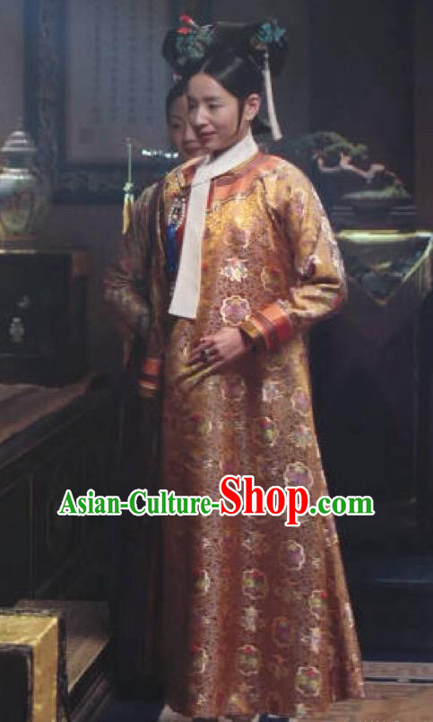 Ruyi Royal Love in the Palace Traditional Chinese Qing Dynasty Palace Lady Costume Asian China Ancient Manchu Embroidered Clothing
