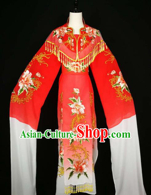 Chinese Traditional Beijing Opera Diva Red Dress Peking Opera Princess Costume for Adults