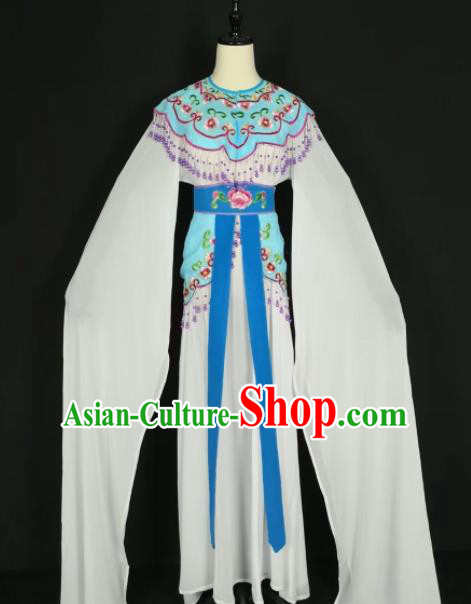 Chinese Traditional Beijing Opera Princess Blue Dress Peking Opera Actress Costume for Adults