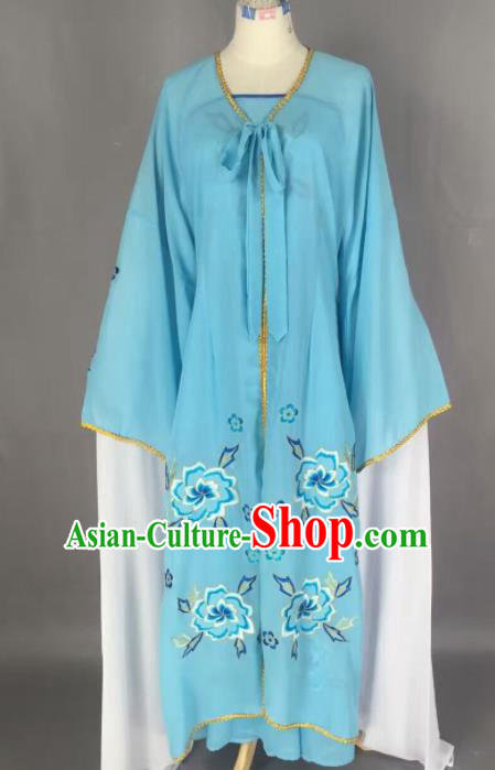 Chinese Traditional Beijing Opera Diva Costume Princess Blue Hanfu Dress for Adults