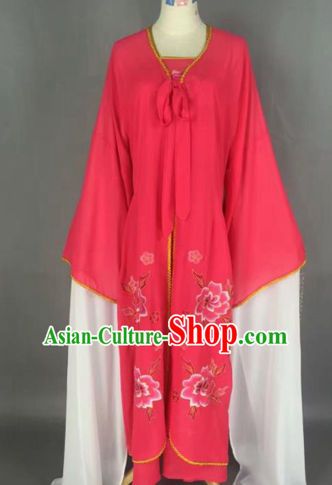 Chinese Traditional Beijing Opera Diva Costume Princess Rosy Hanfu Dress for Adults