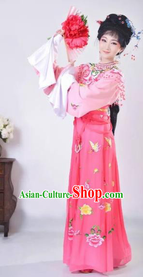 Chinese Traditional Beijing Opera Palace Lady Pink Dress Peking Opera Diva Costumes for Adults