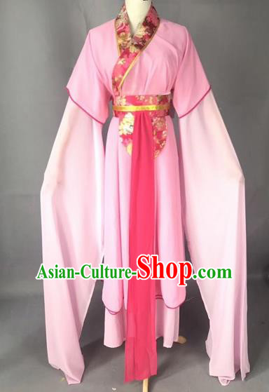 Chinese Traditional Beijing Opera Maidservants Pink Dress Peking Opera Diva Costumes for Adults