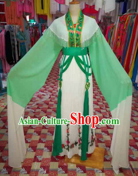 Chinese Traditional Beijing Opera Princess Green Hanfu Dress Peking Opera Diva Costume for Adults