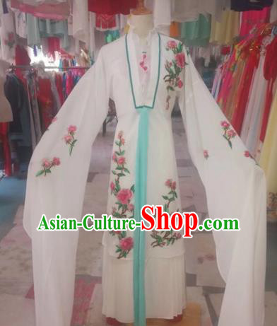 Chinese Traditional Beijing Opera Swordswoman White Dress Peking Opera Diva Costumes for Adults