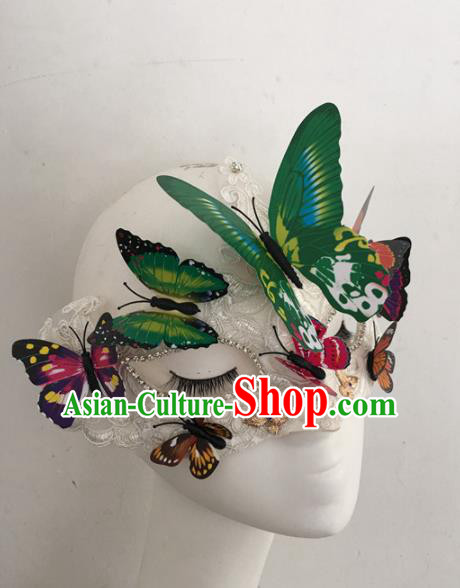 Halloween Stage Accessories Brazilian Carnival Fancy Ball Butterfly Face Mask for Women