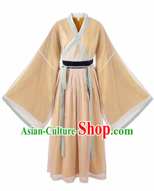 Chinese Jin Dynasty Women Silk Hanfu Dress Ancient Historical Costumes Complete Set