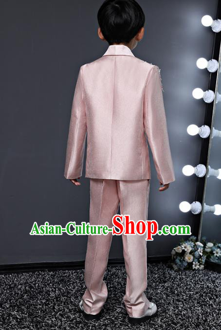 Children Modern Dance Costume Compere Halloween Catwalks Pink Suits for Kids