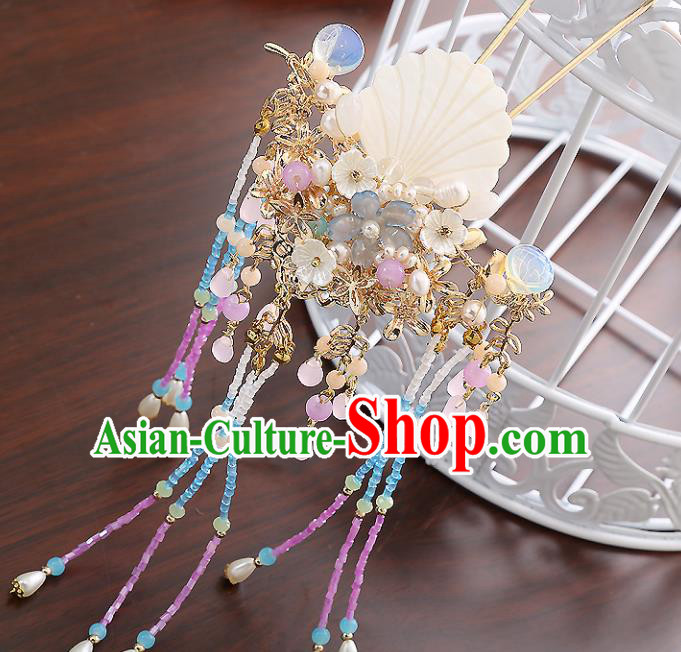 Top Chinese Traditional Hair Accessories Ancient Classical Palace Shell Hairpins for Women