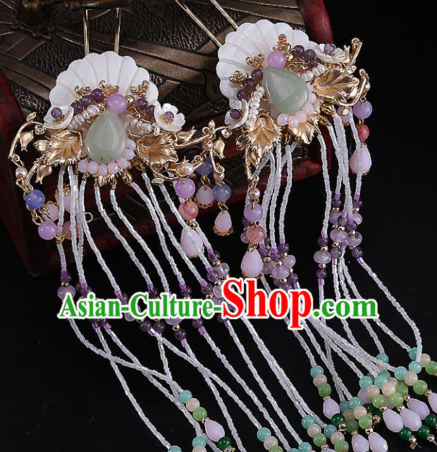 Top Chinese Traditional Hair Accessories Ancient Classical Tassel Step Shake Palace Hairpins for Women