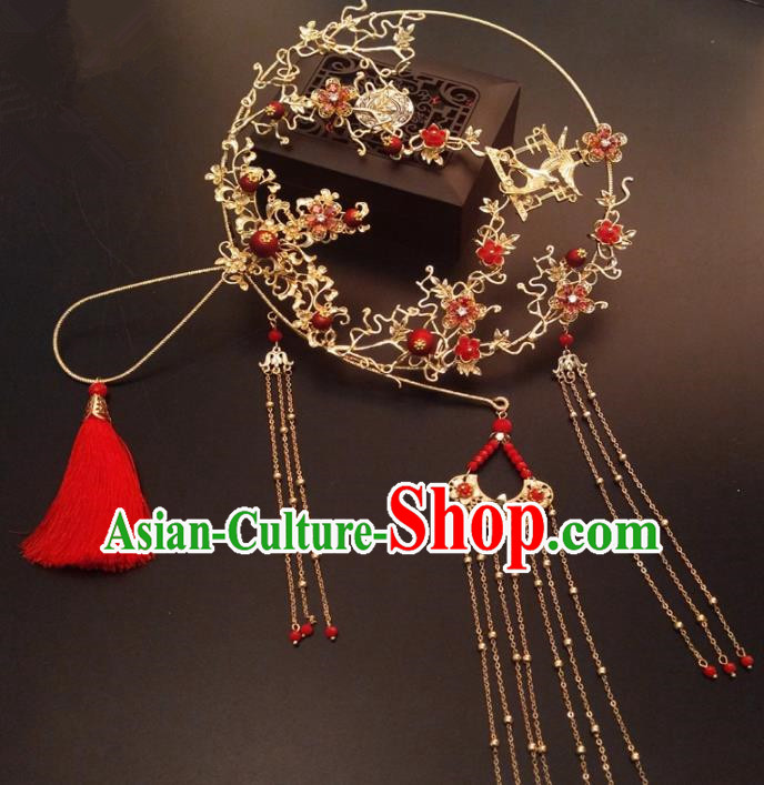 Chinese Traditional Wedding Accessories Classical Bride Palace Fan for Women
