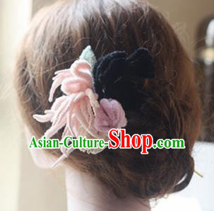Top Chinese Traditional Hair Accessories Classical Palace Pink Chrysanthemum Hairpins for Women