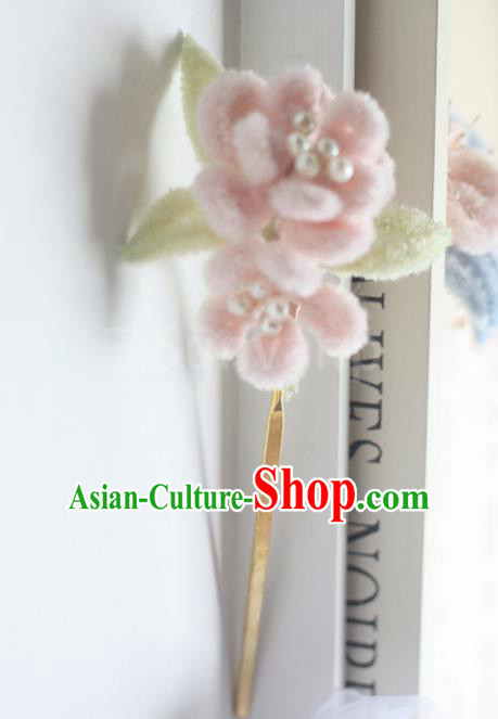 Top Chinese Traditional Hair Accessories Classical Palace Pink Flowers Hairpins for Women