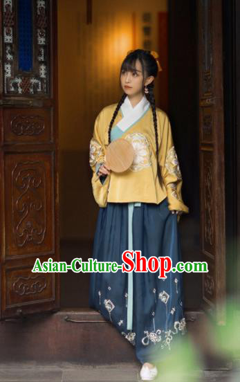 Chinese Traditional Ming Dynasty Replica Costumes Ancient Rich Lady Hanfu Dress for Women