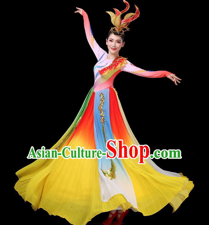 Top Grade Stage Show Costumes Group Dance Modern Dance Chorus Red Dress for Women
