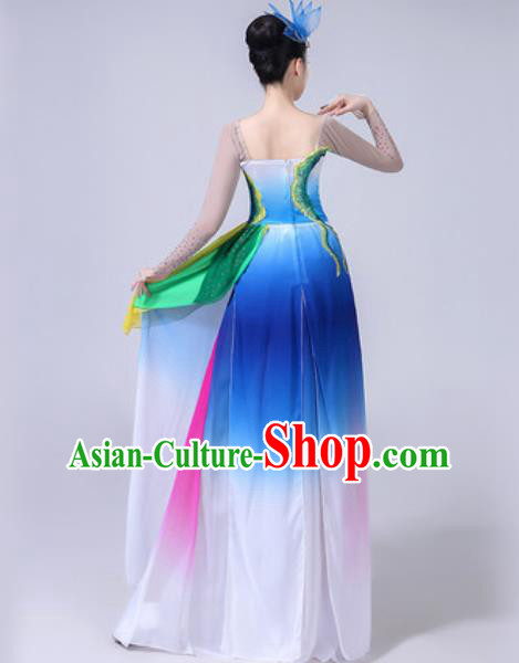 Chinese Classical Dance Costumes Traditional Chorus Group Dance Umbrella Dance Dress for Women