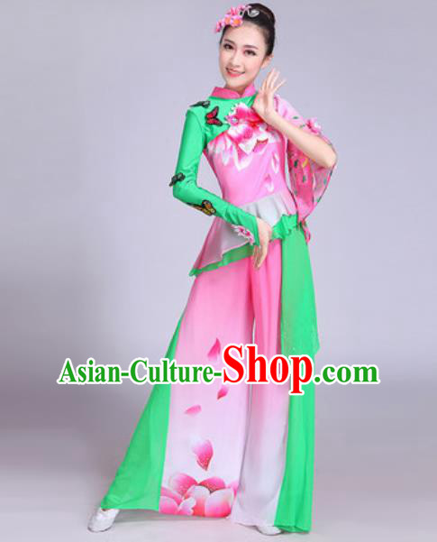 Chinese Traditional Yangko Group Dance Costumes Folk Dance Fan Dance Clothing for Women