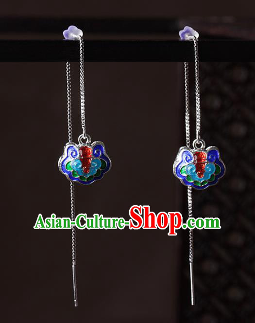Chinese Traditional Cloisonne Ear Jewelry Accessories National Hanfu Earrings for Women