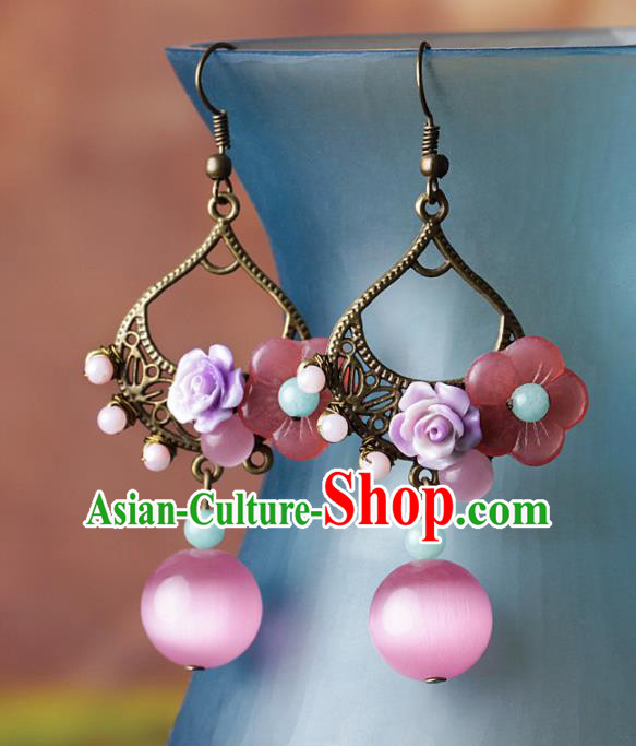 Chinese Traditional Ear Jewelry Accessories National Hanfu Earrings for Women