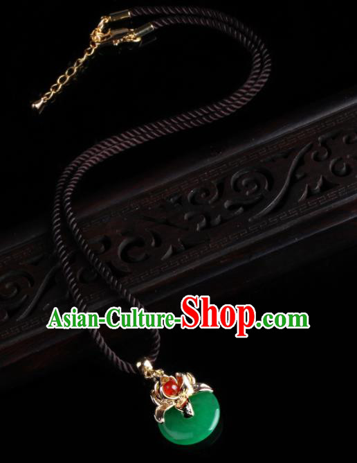 Chinese National Hanfu Classical Jade Necklet Traditional Jewelry Accessories for Women
