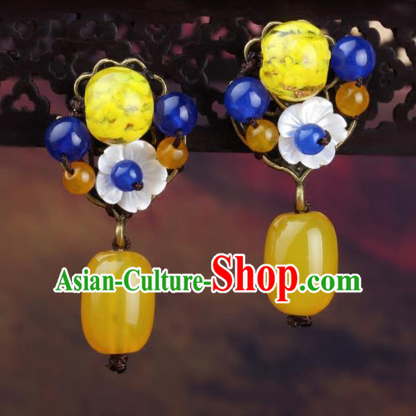 Chinese Yunnan National Classical Earrings Traditional Ceregat Ear Jewelry Accessories for Women