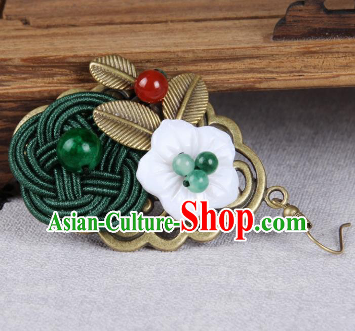 Chinese Yunnan National Earrings Traditional Classical Hanfu Ear Jewelry Accessories for Women
