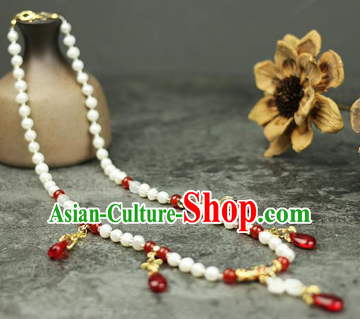 Handmade Chinese Traditional Agate Necklace Traditional Classical Hanfu Necklet Jewelry Accessories for Women