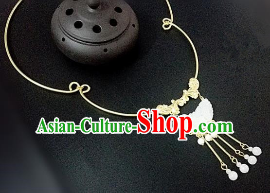Chinese Traditional Hanfu Jade Necklace Traditional Classical Jewelry Accessories for Women