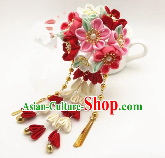 Asian Japanese Traditional Flowers Hairpins Japan Handmade Classical Kimono Hair Accessories for Women