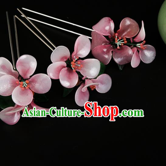 Chinese Ancient Traditional Hanfu Flowers Hairpins Handmade Classical Hair Accessories for Women